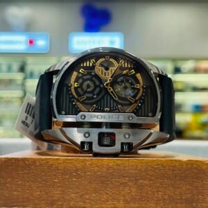 Police Grey Dial Black Strap Multifunction Watch for Men
